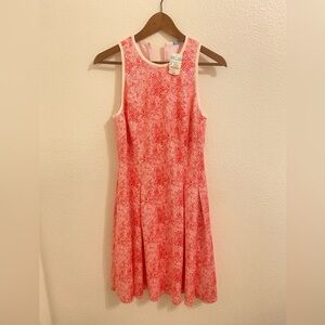 NWT J. McLaughlin Pink and White Fit and Flare Dress with Pockets, Medium